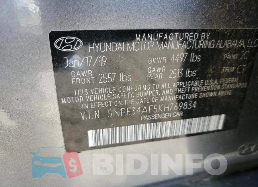 5NPE34AF5KH769834 Photo# 12