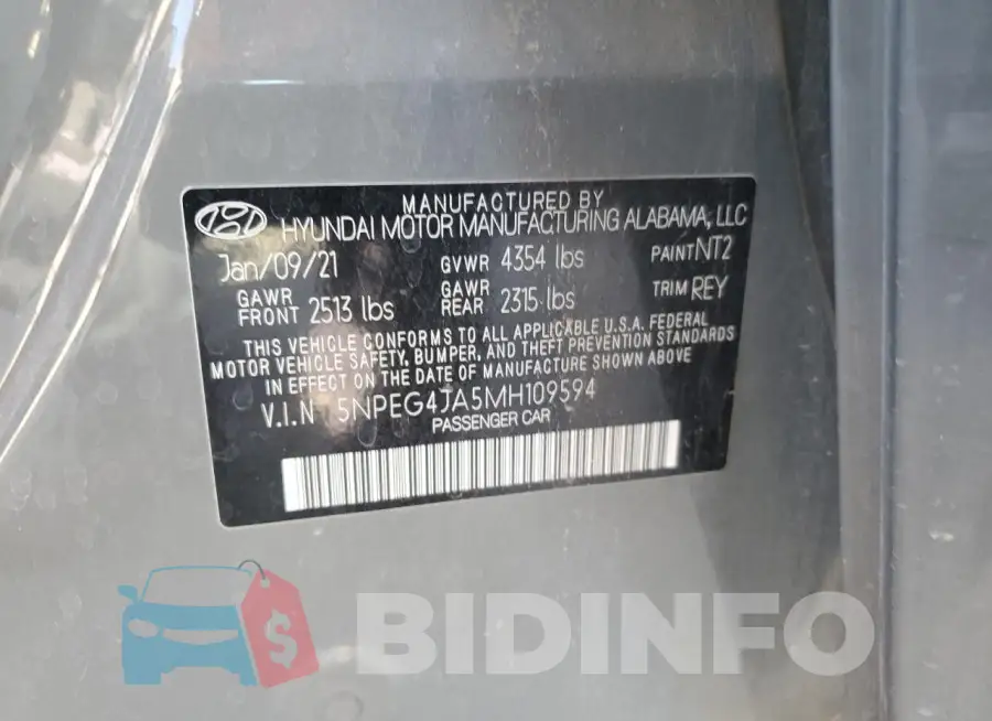 5NPEG4JA5MH109594 Photo# 13