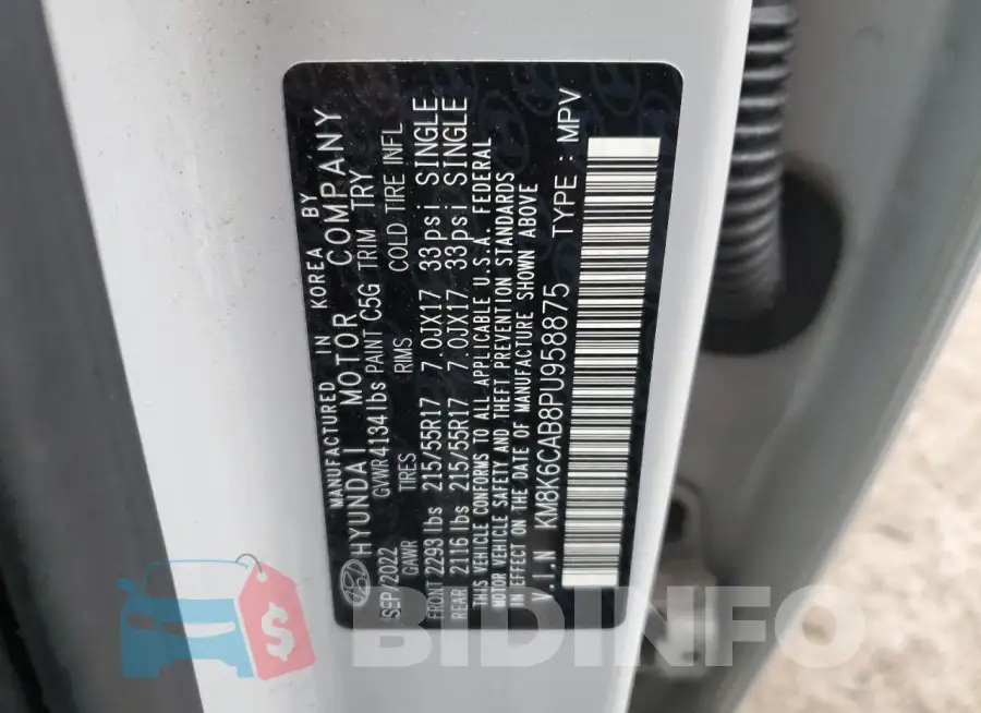 KM8K6CAB8PU958875 Photo# 12
