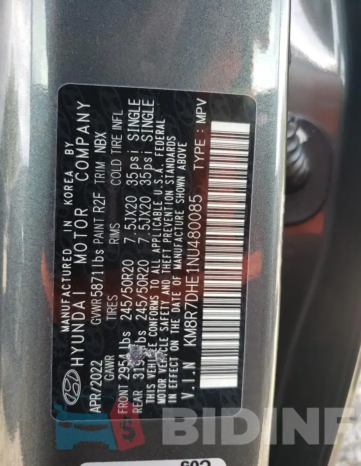 KM8R7DHE1NU480085 Photo# 14