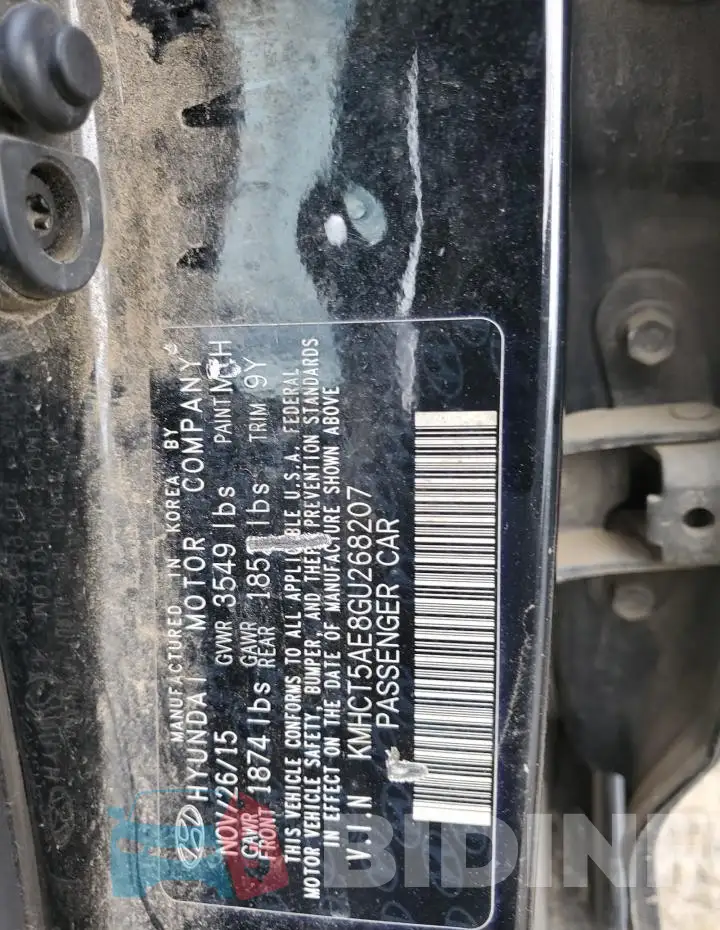 KMHCT5AE8GU268207 Photo# 12