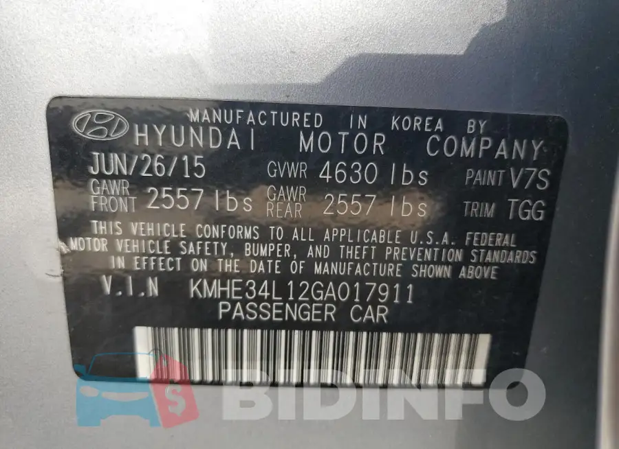 KMHE34L12GA017911 Photo# 12