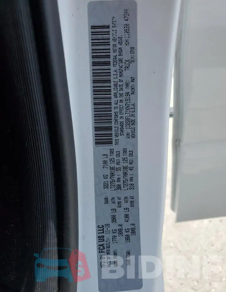 1C6SRFLT1KN715194 Photo# 13