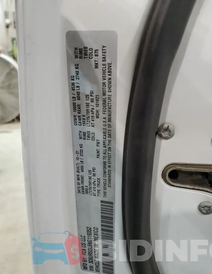3C6UR5DL6NG119352 Photo# 12