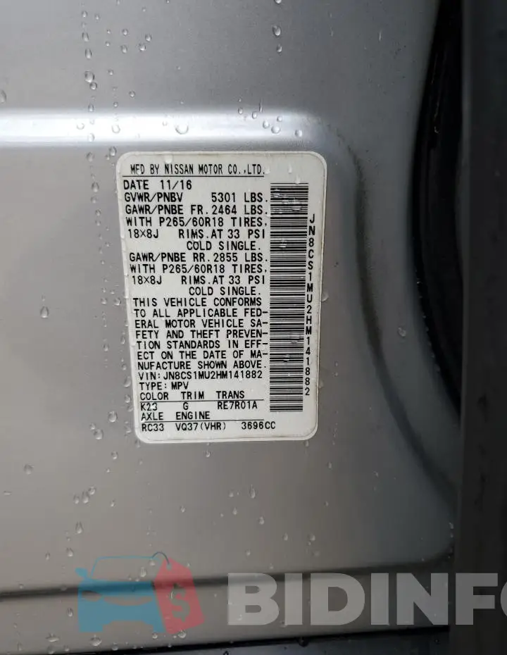 JN8CS1MU2HM141882 Photo# 13