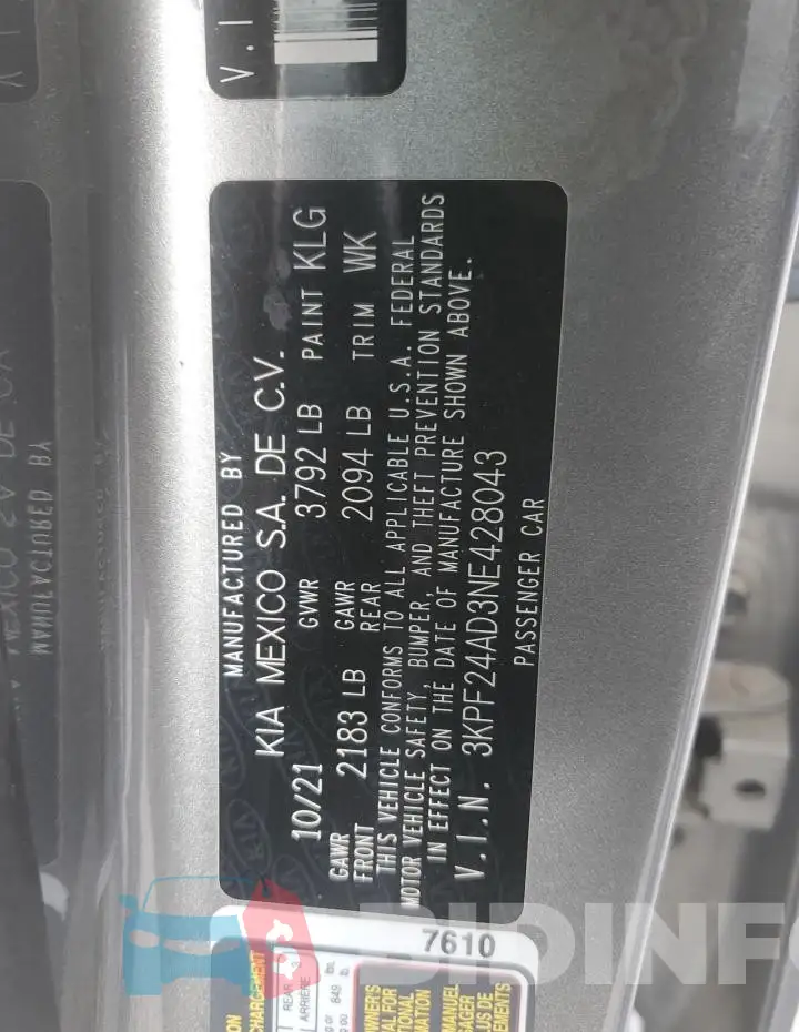 3KPF24AD3NE428043 Photo# 12