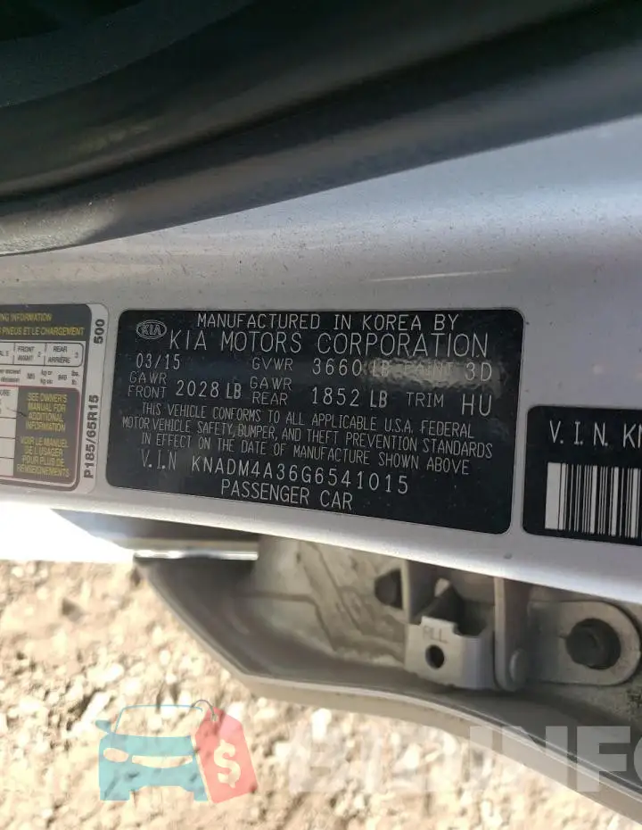 KNADM4A36G6541015 Photo# 12