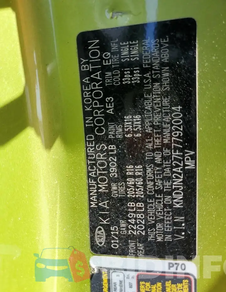 KNDJN2A27F7792004 Photo# 12