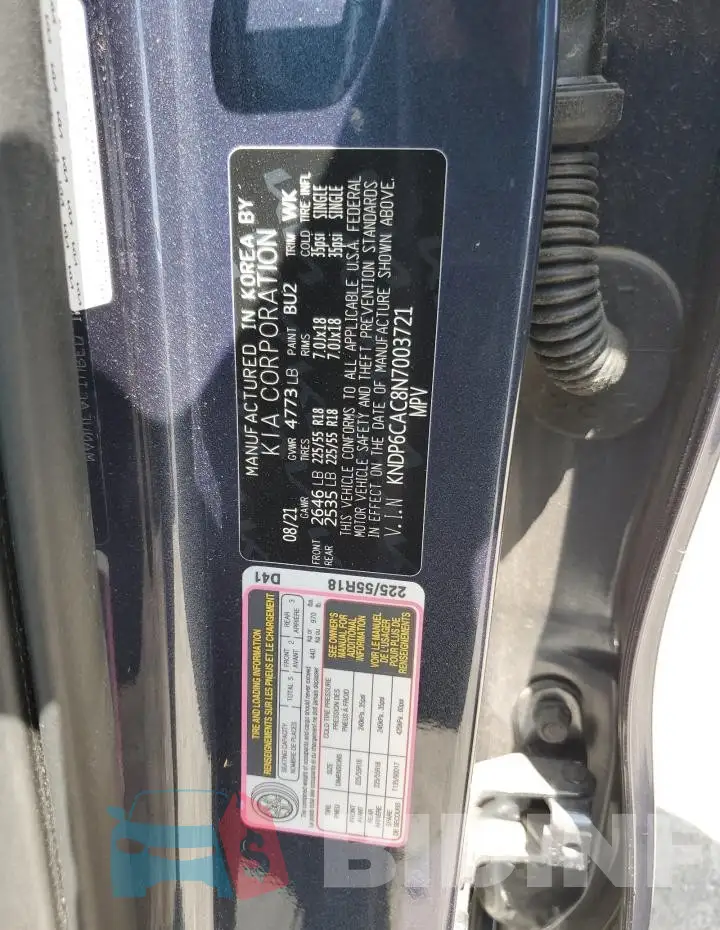 KNDP6CAC8N7003721 Photo# 12