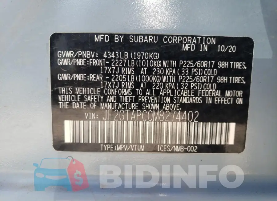 JF2GTAPC0M8274402 Photo# 12
