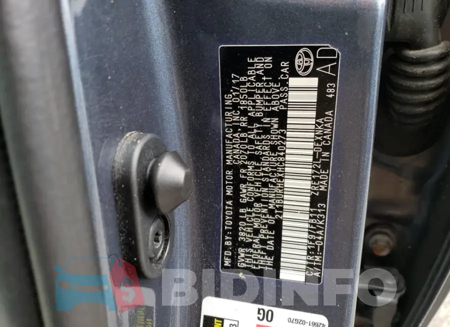 2T1BURHEXHC840273 Photo# 12