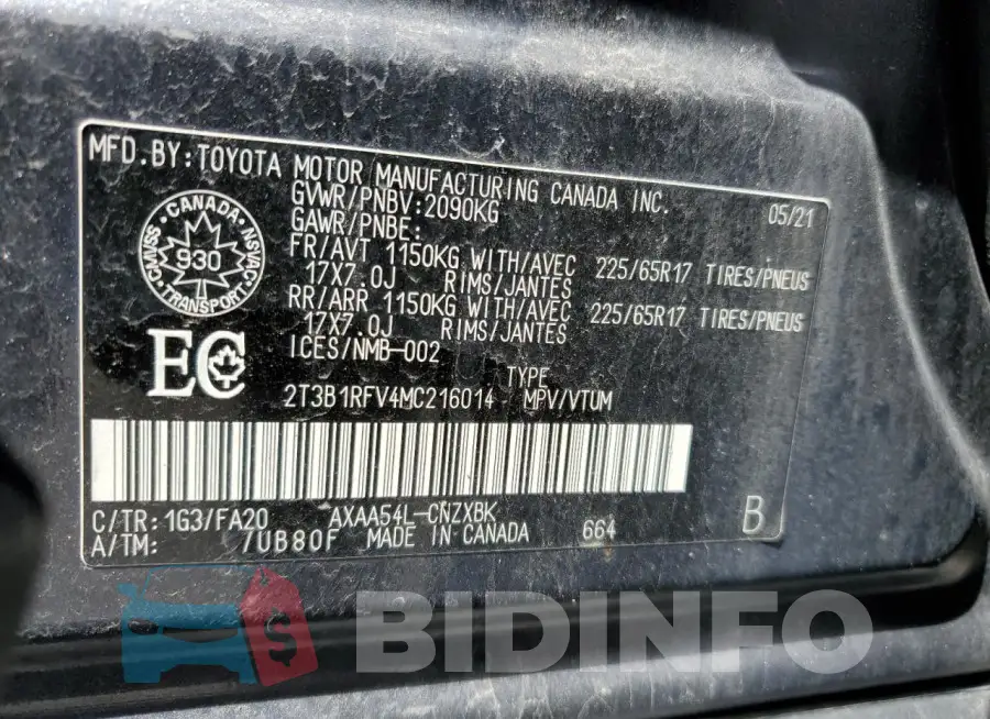 2T3B1RFV4MC216014 Photo# 14