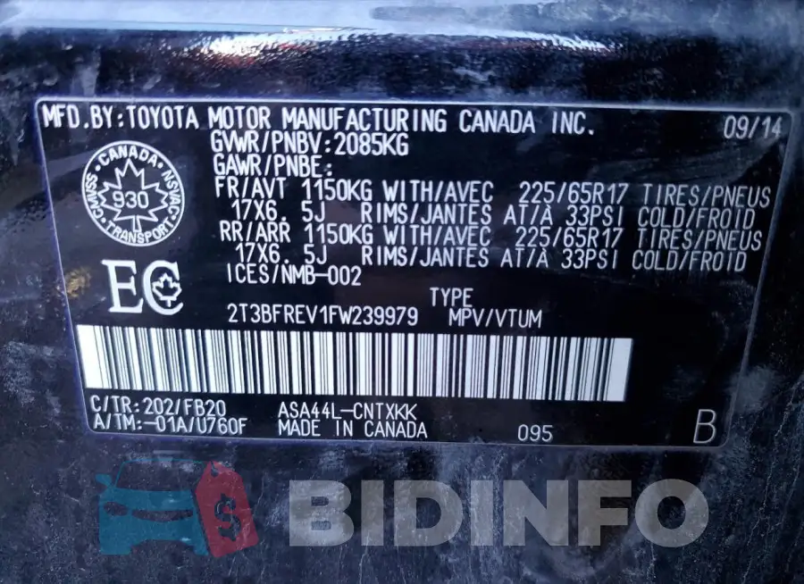 2T3BFREV1FW239979 Photo# 13