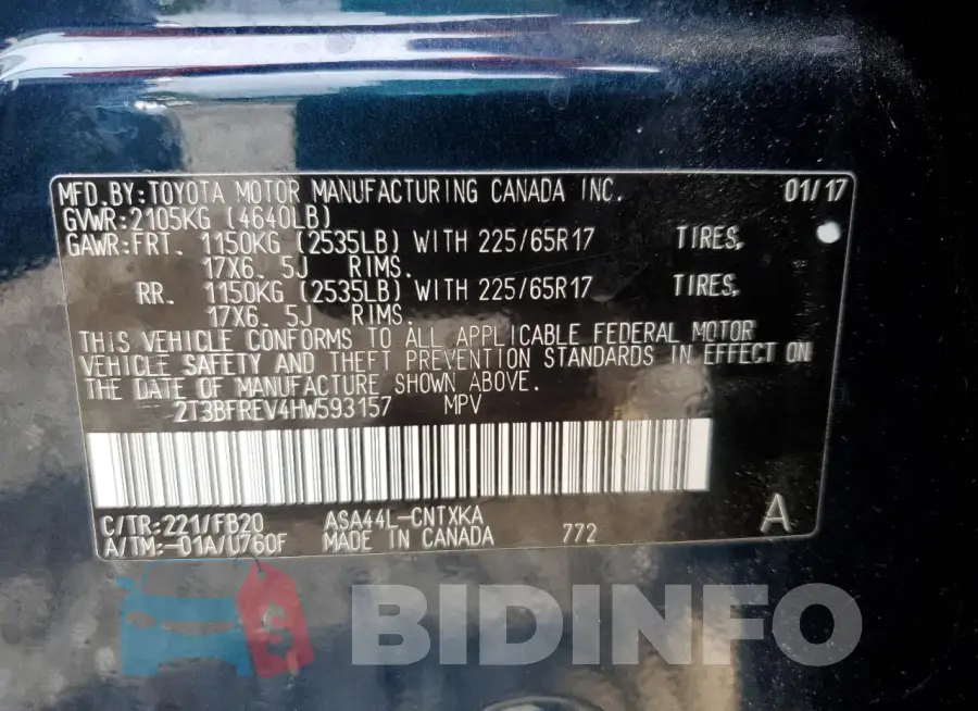 2T3BFREV4HW593157 Photo# 13
