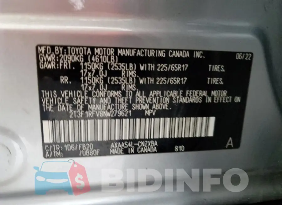 2T3F1RFV8NW279621 Photo# 14