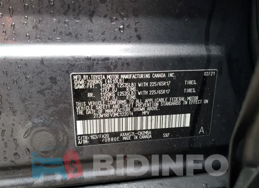 2T3W1RFV3MC122014 Photo# 12
