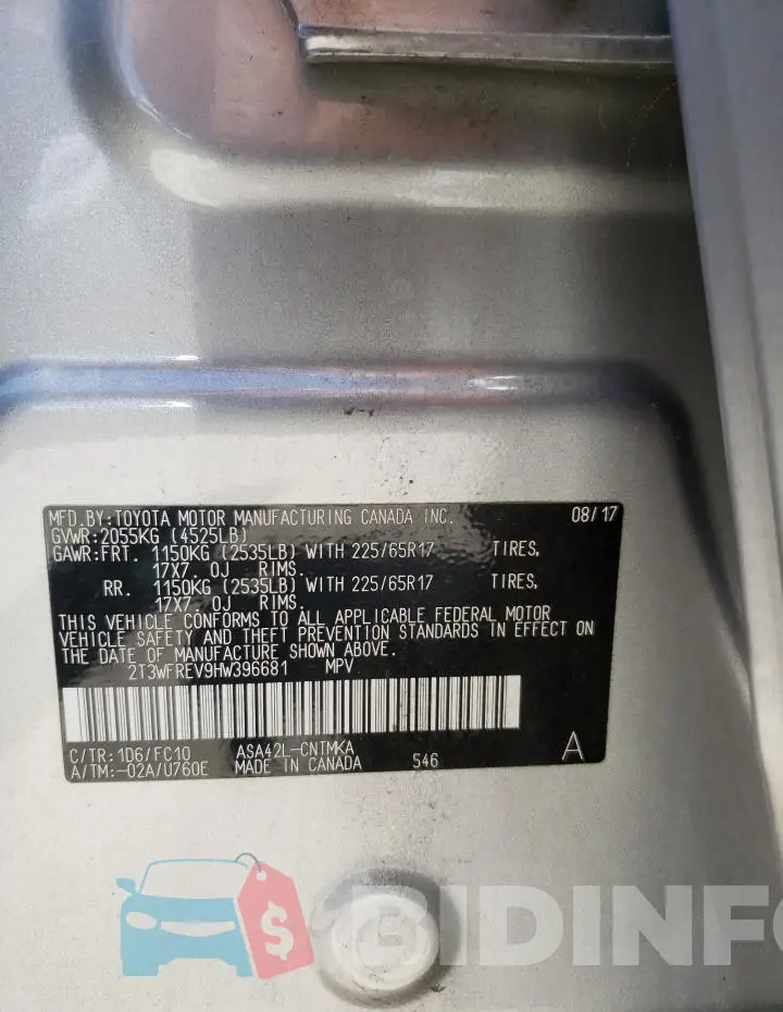 2T3WFREV9HW396681 Photo# 13