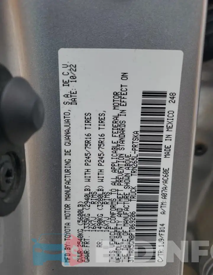 3TYAX5GN8PT069206 Photo# 12