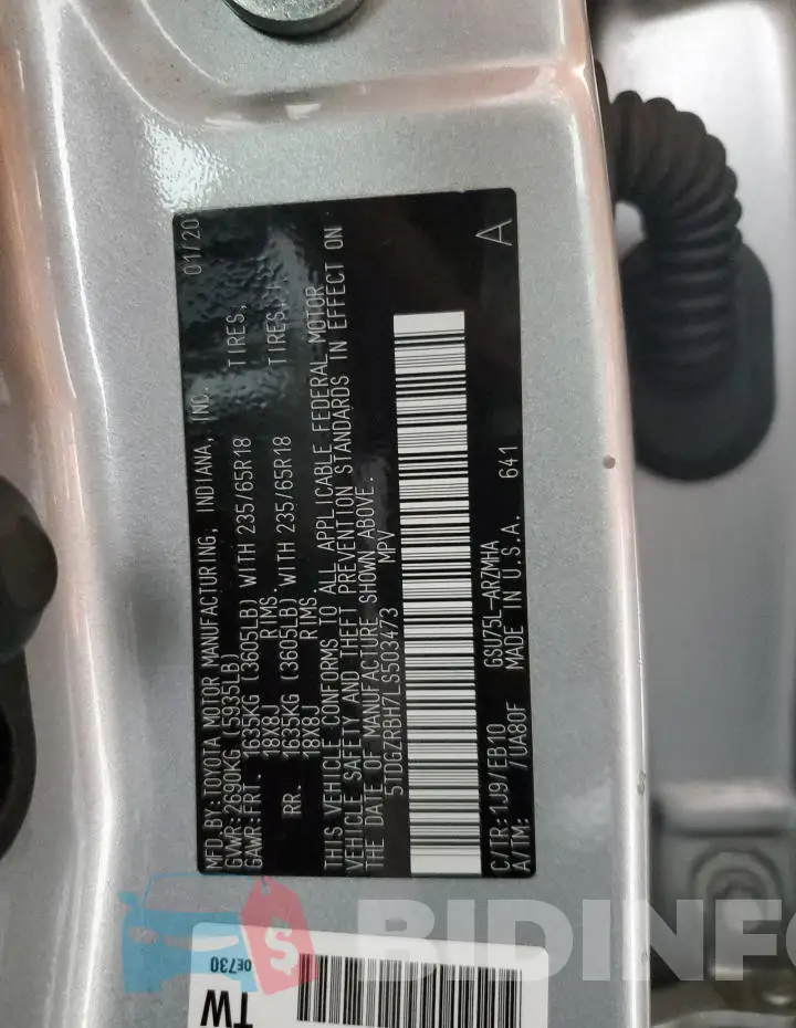 5TDGZRBH7LS503473 Photo# 13