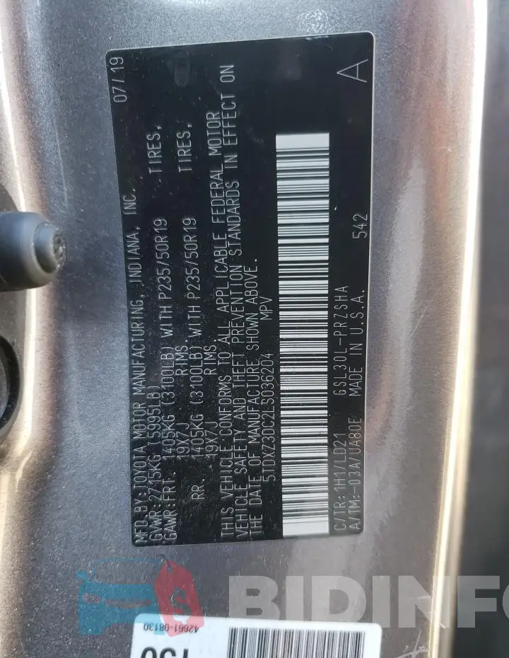 5TDXZ3DC2LS036204 Photo# 13