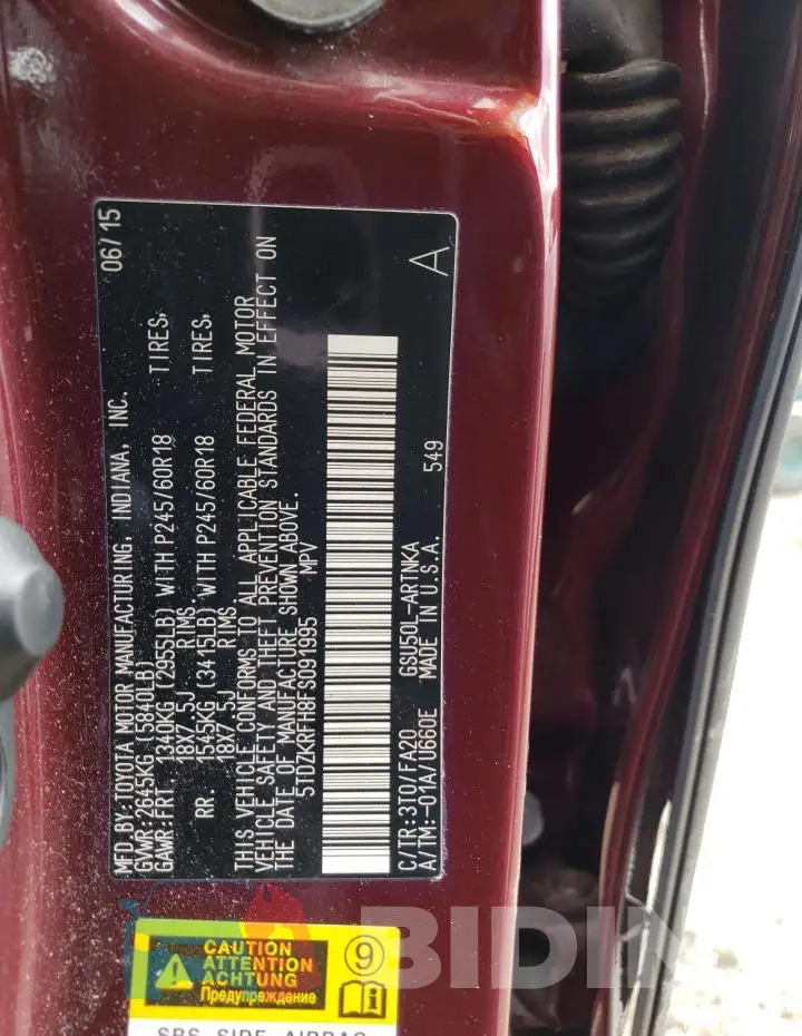 5TDZKRFH8FS091995 Photo# 13