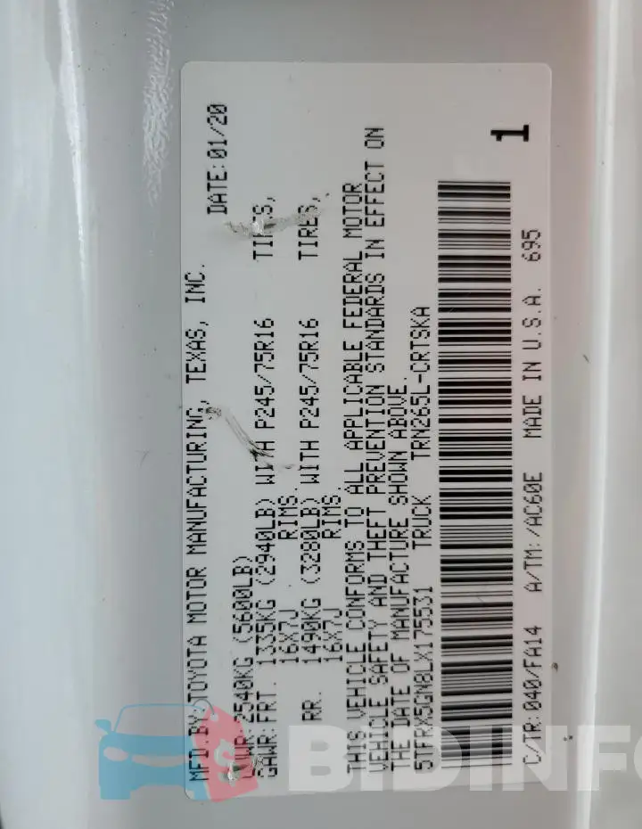 5TFRX5GN8LX175531 Photo# 13