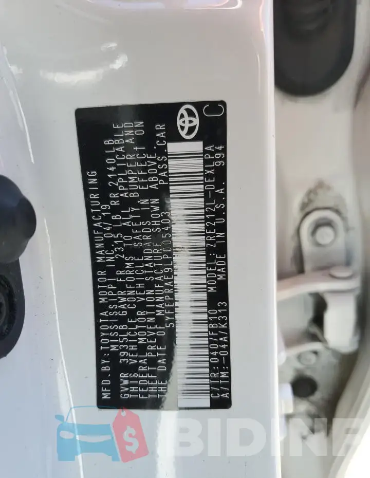 5YFEPRAE9LP005403 Photo# 12