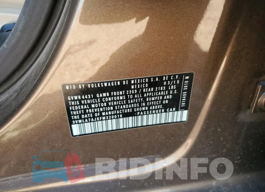 3VWLA7AJXFM320018 Photo# 12