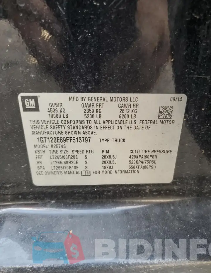 1GT120E89FF513797 Photo# 13