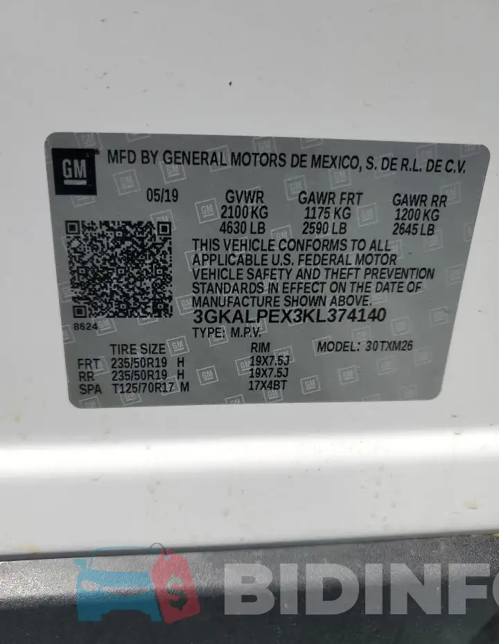 3GKALPEX3KL374140 Photo# 13