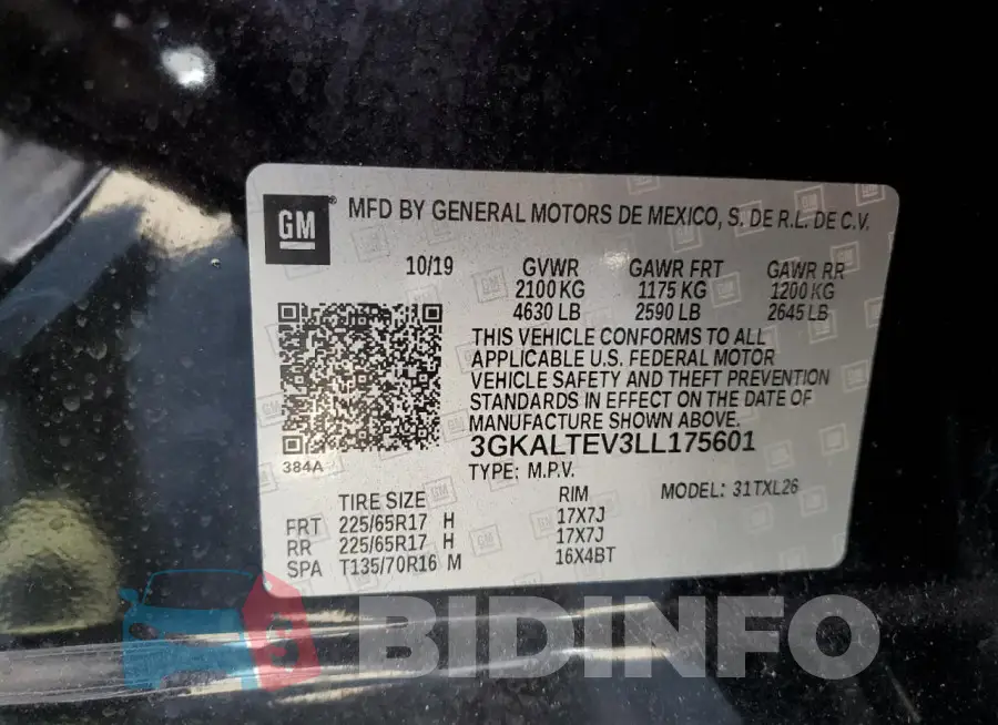 3GKALTEV3LL175601 Photo# 13