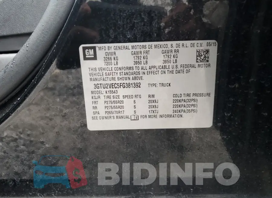 3GTU2VEC5FG381392 Photo# 12