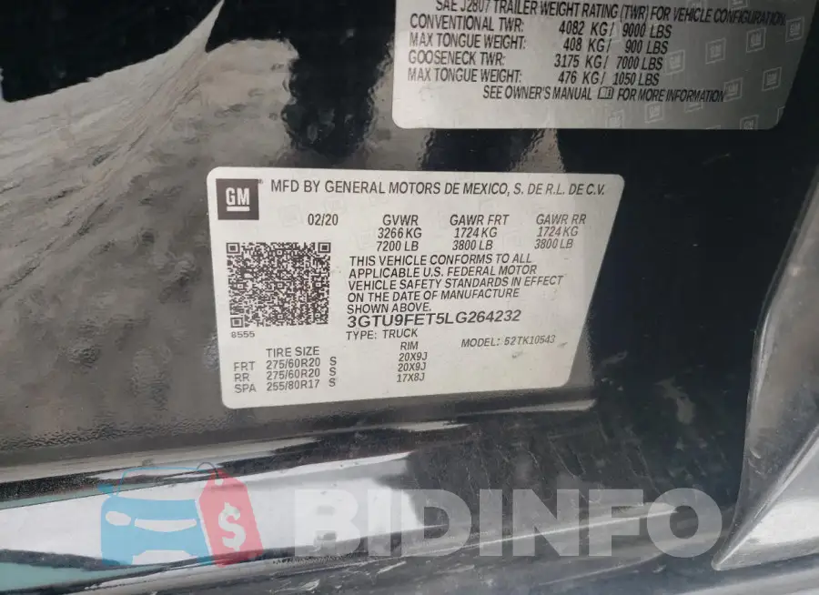 3GTU9FET5LG264232 Photo# 12