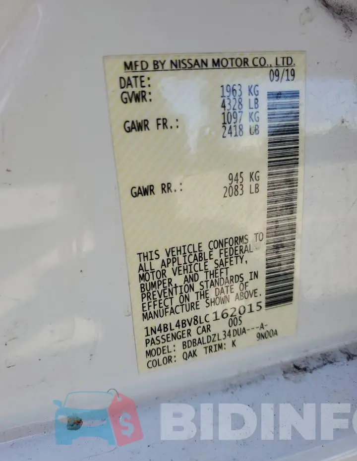 1N4BL4BV8LC162015 Photo# 12