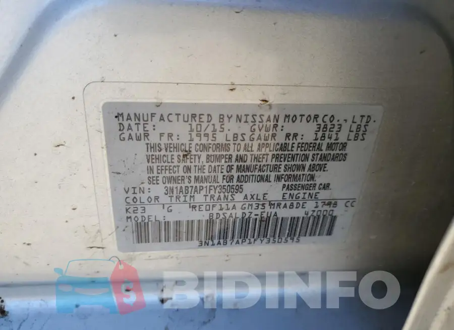 3N1AB7AP1FY350595 Photo# 13
