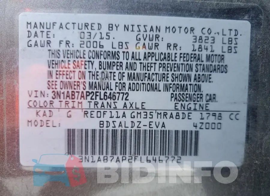 3N1AB7AP2FL646772 Photo# 13