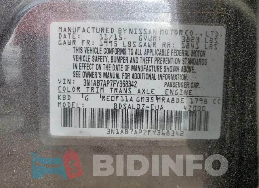 3N1AB7AP7FY368342 Photo# 13