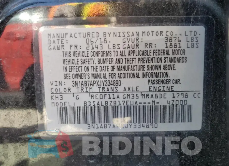 3N1AB7APXJY334890 Photo# 13