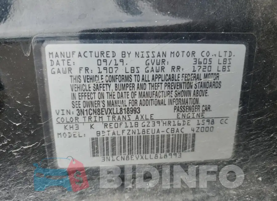 3N1CN8EVXLL818993 Photo# 12