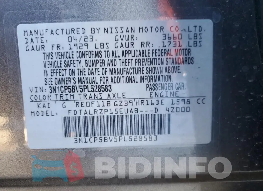 3N1CP5BV5PL528583 Photo# 12
