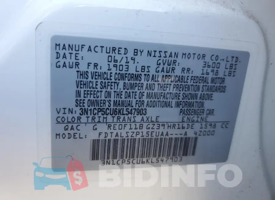 3N1CP5CU6KL547903 Photo# 12