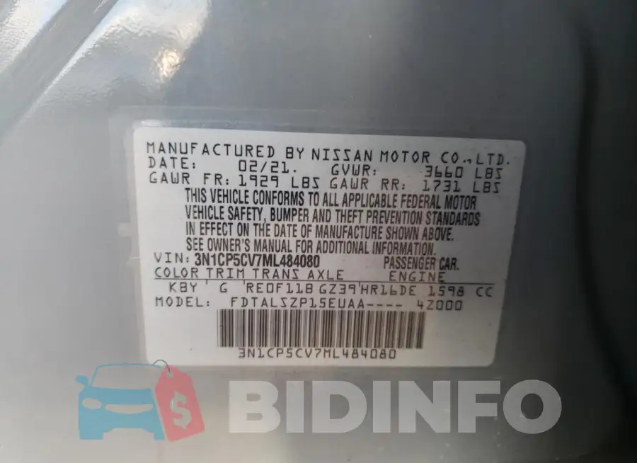 3N1CP5CV7ML484080 Photo# 12