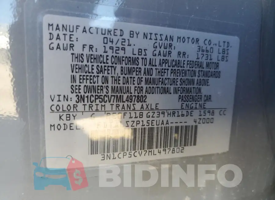 3N1CP5CV7ML497802 Photo# 12