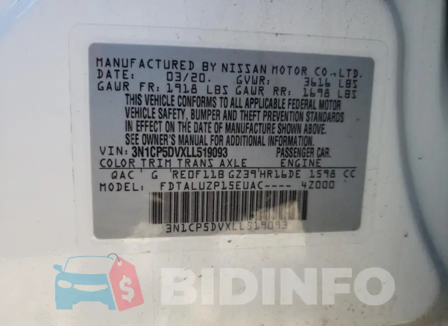 3N1CP5DVXLL519093 Photo# 13