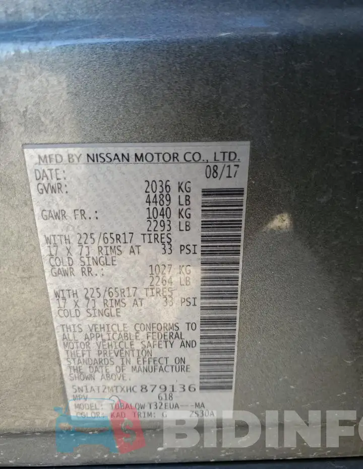 5N1AT2MTXHC879136 Photo# 13