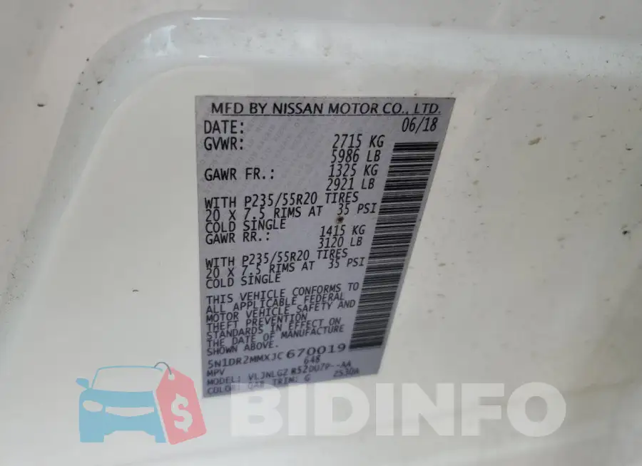 5N1DR2MMXJC670019 Photo# 13
