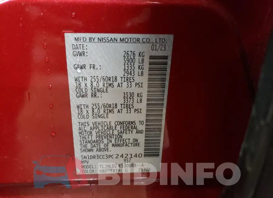 5N1DR3CC3PC242140 Photo# 12
