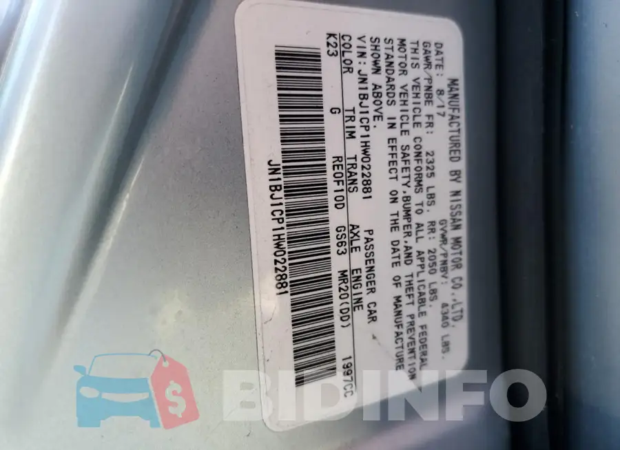 JN1BJ1CP1HW022881 Photo# 13