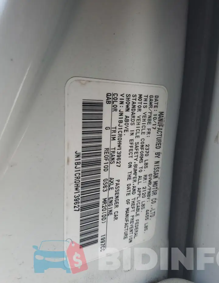 JN1BJ1CR0HW139627 Photo# 12