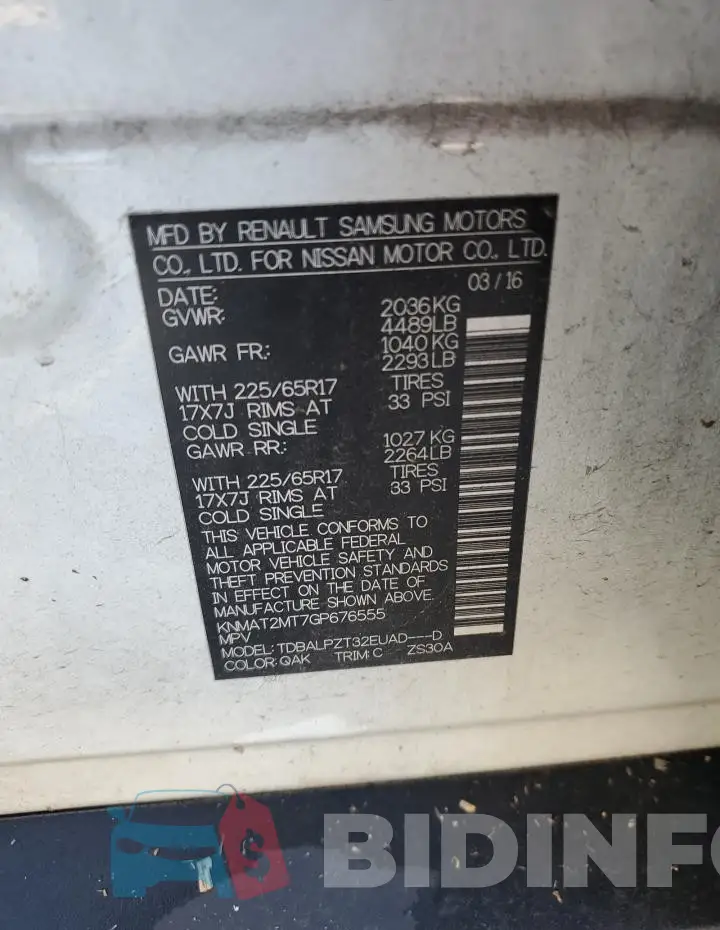 KNMAT2MT7GP676555 Photo# 13